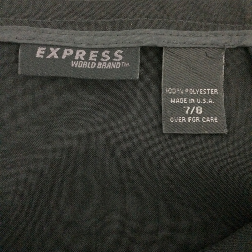Express Womens 7/8 Black 100% Polyester Midi Skirt - Picture 5 of 6